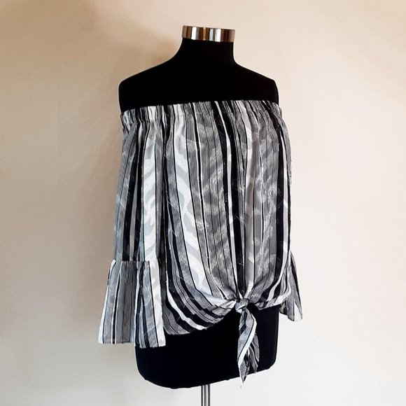 Roz & Ali Off The Shoulder Blouse - Picture 6 of 12